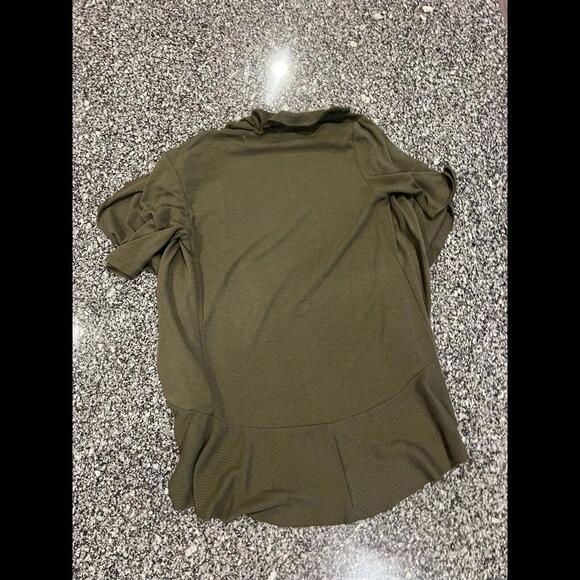 Decree Cardigan Sweater Women Medium Olive Green Knit Open Short Sleeve (A17) - Picture 5 of 5